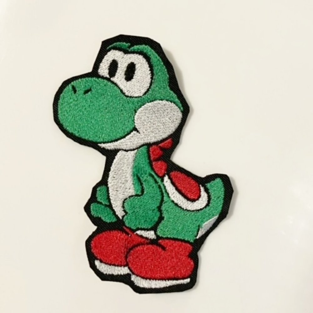 Yoshi embroidered patch Super Mario Brothers little dino buddy with red …